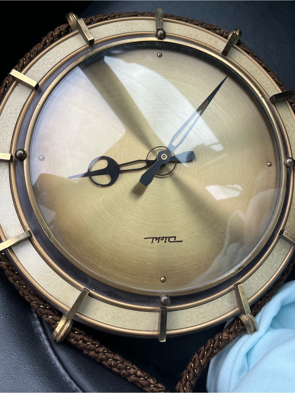Vintage Mid-Century German Diehl Rope Wall Clock — Project/Decor